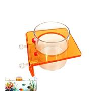 de alimento acrílico para acuario, herramienta flotante dispensador de alimentos, de tanque de tamaño universal con brillo brillante, soporte transparente, para peces de estilo