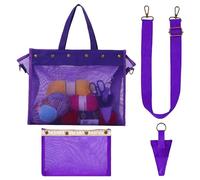 De Almacenamiento De Bolas - De Malla Transparente De Gran Capacidad, Estuche Portátil Para Tejer Y Ganchillo | Práctico Accesorio Morado Para El Hogar, Los Viajes, La Escuela Y Tu Novia.