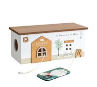 de Almacenamiento de Cables, de Madera con diseño de Cabina, Organizador de Almacenamiento de Cables Decorativo, solución de gestión de Escritorio, Consola Oculta de Alambre para Escritorio
