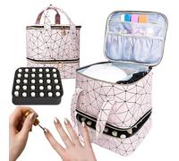 de almacenamiento de esmalte de uñas, estuche organizador de de uñas | Estuche de transporte con soporte para esmalte de de 2 capas con estuche para secador de,Capacidad para 30 botellas de