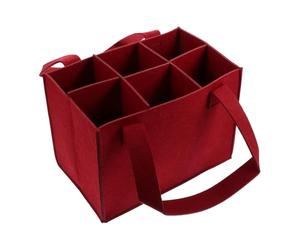 de almacenamiento de fieltro con diseño de 6 botellas, asa portátil para luna de miel, accesorios de bebidas alcohólicas para picnic, cumpleaños, reutilizable para guardar botellas, Fi