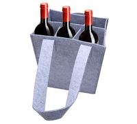 de Almacenamiento de Fieltro, Soporte portátil para Licor, Organizador de Seis Botellas, Accesorio de Picnic de Viaje de Boda, Cesta de celebración de Regalo, Transporte de Bebidas de Lana Gris