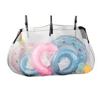 de almacenamiento de juguete en la piscina | Organizador de red colgante grande plegable con correas ajustables | de almacenamiento de malla para flotadores, pelotas, juguetes inflables