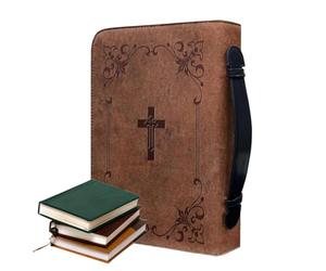 de almacenamiento de libros de piel sintética, portátil para libros y manuales, organizador multiusos para documentos, cuadernos, tabletas, suave y duradera con cremallera para