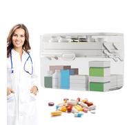 de Almacenamiento de medicamentos - de Gran Capacidad, Estuche Multifuncional | Contenedor Transparente Multiuso, Organizador para Carrito de Viaje y casa de Registro de Medicina, cosméticos