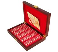de almacenamiento de monedas conmemorativa de madera para la colección de monedas - de almacenamiento universal para 50 monedas