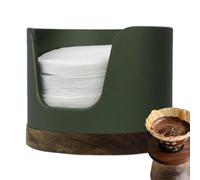 de almacenamiento de papel de filtro de café, dispensador de filtro de papel de repuesto, cómodo de usar, recipiente portátil con tapa, madera resistente al polvo, estilo vintage de