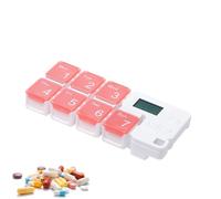 de almacenamiento de pastillas que funciona con pilas, organizador de pastillas de viaje pequeño, de recordatorio de píldoras de pequeña dimensión, almacenamiento de pastillas de 7 días con