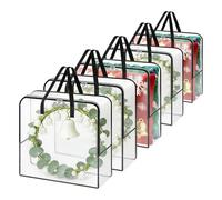 de almacenamiento de Wreath - 66 x 22 cm decorativo con cremallera grande y organizador de 5 piezas - Christmas Wreath Holder Bag,for Home Garage Outdoor Thanksgiving Easter Living Room