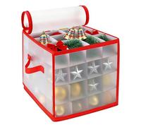 de almacenamiento para bolas de Navidad - Organizador con asas Diseño de cremallera doble de almacenamiento que ahorra espacio para decoración navideña con divisores para organizar bolas |