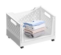 de almacenamiento plegable con ruedas - apilable con ruedas, contenedor organizador, cesta resistente para libros, cajas de almacenamiento prácticas, material de polipropileno, suministro de
