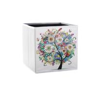de almacenamiento plegables - de almacenamiento de PU de 9.84 pulgadas Rhinestone | Diamond Painting Shelf | Kit de artesanía de para joyas de cuentas. Cubo de 25cm, pliegue plano