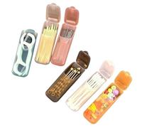 de almacenamiento portátil - Organizador ligero translúcido de 6 piezas | Estuche para púas de de viaje, para viajes, hotel, coche, palillos de dientes, boda, , hogar, oficina