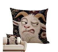 de almohada de cabra, 17,7 x 17,7 pulgadas, estampado animal | Fundas de almohada de cabra para sofá, hogar, sala de estar, Roma vacaciones, granja, interior, dormitorio