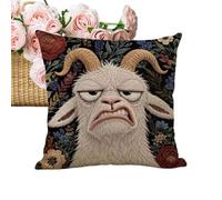 de almohada de cabra, 17,7 x 17,7 pulgadas, estampado animal | Fundas de almohada de cabra para sofá, hogar, sala de estar, Roma vacaciones, granja, interior, dormitorio