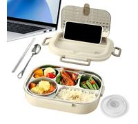 de almuerzo genérica | Leak Proof Lid Boxes with Lock Clip | Stainless Steel Reusable Food Container for School Camping Spring Trip Commuting Fruits Soup Snacks Snacks Vegetables