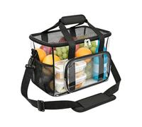 de almuerzo transparente | impermeable de gran capacidad de 12 x 9 x 9 pulgadas, portátil para transportar bebidas - para 24 latas al aire libre, trabajo, escuela, camping