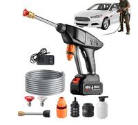 de alta presión con manguera de acero inoxidable de 5 m | Limpiador de alta presión con máquina de limpieza para interior, exterior, hogar, muebles, terraza, jardín, limpieza y