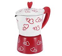 , de aluminio sin olor, percoladora, cafeteras exprés reutilizables, tetera con patrón de corazón rojo para oficina en casa (Corazones rojos ten cuidado.)
