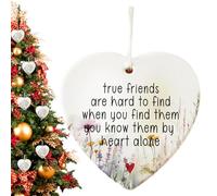 de Amistad para árboles de Navidad, navideño de Amigos - acrílicos de Amistad en Forma de corazón para Verdaderos Amigos - Decoración del árbol de Navidad para, Hermana, él, Ella.