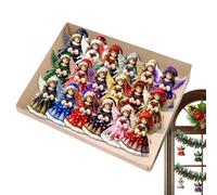 de ángel de Navidad, decoración plana de madera 2D | Bonito colgante de ángel colorido para la pared del hogar, puerta, árbol de Navidad, , vehículo
