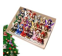 de Ángel para el Árbol de Navidad | Decoración Colgante De Madera Plana 2D 18 Piezas | Colorido De Pequeños Ángeles - para Hogar Pared Puerta Árbol de Navidad Fiesta Vehículo