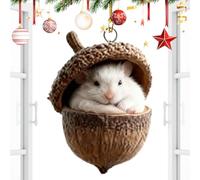 de animales de bellota de Navidad | Decoración acrílica 2D de bellota | Decoración de árbol de Navidad, para interiores, hogar, habitación, apartamento, oficina, invierno, vacaciones,