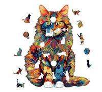 de Animales de Madera - Forma de Gato único, diseño Creativo de Madera, Educativo, Juego Divertido para Adultos y | para el hogar Jugar en la Escuela cumpleaños Fin de Semana