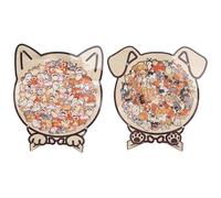 de animales de madera para adultos y niños - 8.7 pulgadas Irregular Jigsaw Puzzle con marco | Unique Animals Desk Ornament Home Office Decor | Creative Wood Desktop Sculpture Shelf, Study