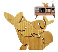 de Animales de Madera para la Familia, Familiares de Madera, Escultura de Madera de la Familia de Animales amorosos, Decoración del hogar con para familias de