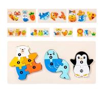 de Animales para niños, de Madera con Forma de Animal - de construcción de Animales de Madera de Cadena alimentaria | Construir Bloques de Modelos de Puentes de