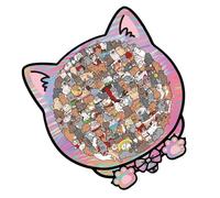 De Animales para Niños,Juguete De Lógica Y Desafío 135 Piezas - con Marco De Gato para Niños - para Niñas Adultos Mayores Amigos Decoración del Hogar Juego De