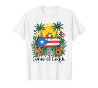 De Aquí Como el Coquí Diseño del Orgullo Puertorriqueño Camiseta