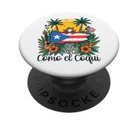 De Aquí Como el Coquí Diseño del Orgullo Puertorriqueño PopSockets PopGrip Adhesivo