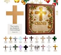 De Árbol Cruz Adviento 2025,Decoración Cristiana Acrílica 2D Para Navidad | Calendario De Cuenta Atrás Religioso De 20 Días,para Árbol Coche Espejo Retrovisor Corona Repisa Festivo Vacaciones Pared