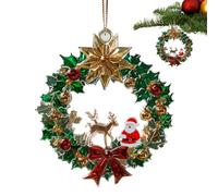de árbol de Navidad, dos dimensiones Papá Noel y reno colgante, copo de nieve para árboles de Navidad, para la salida del sueño, entrada de la ventana, balcón, mesa de escritura
