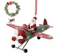 de árbol de Navidad - Hierro 12,5 x 12 cm | Santa Snowman Decor with Sling Rope, Festive Joy, Reusable Flying Airplane Holiday Ornament | Decoración de Fiesta