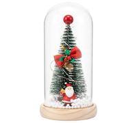 de árbol de Navidad iluminado, pequeño LED brillante para decoración | Bonitos detalles de Papá Noel y un cálido brillo ambiental que aportan alegría festiva al escritorio, estante