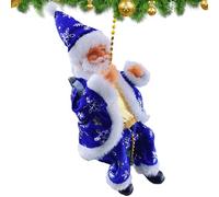 de árbol de Navidad - Papá Noel eléctrico escalando Guirnalda con Perlas | Figura de Barba Blanca para Dormitorio, Sala de Estar, Entrada guardería Interior para niño niña