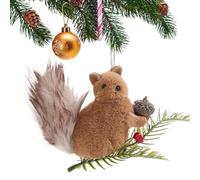 de Ardilla de Felpa | Felpa Ardilla Festive Charm | Realistic Pine Cono Branches Animal Ornament for Window Outdoor Bookshelf Ceiling Fireplace Home Wall Christmas Tree