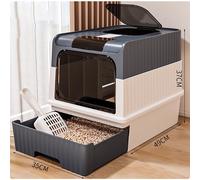 de Arena para Gatos con Cajón Extraíble, Cubierta Superior y Filtro Desodorizante - Entrada/, Espaciosa y Antisalpicaduras, Fácil de Limpiar