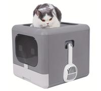 de arena para gatos, desmontable, con entrada superior frontal, con cajón portátil para recogedor, hogar para excrementos de , y , extraíble, menos de 6 kg, 41x43x38 cm