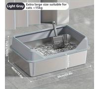 de Arena XL Extra Grande de Acero Inoxidable, Recinto para de Arena para Gatos con , Bandeja Grande de para Gatos Grandes y Múltiples, de Arena para Gatos de Fácil Limpieza Anti-Fugas, Pala