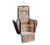 de aseo de viaje, organizador colgante para inodoro - Neceser de bolsillo, para viajes de negocios, vacaciones, avión, trolley de baño, gimnasio, ducha, camping mujer, Negro , riferimento