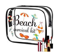 de aseo impermeable - Gran capacidad, bolsillo transparente con cremallera, bolsas de viaje para inodoro y maquillaje para mujeres - Para baño, piscina, gimnasio, hotel, al aire libre