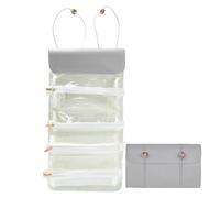 de Aseo Plegable - organizadora de Viaje, Kit de Lavado Compacto | Reproducción cosmética Plegable Ligera 4 en 1 para Hombres Mujeres, para Colgar, Gris, riferimento Alla