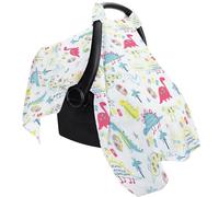 De Asiento De Coche Infantil - Parasol Para Cochecito De Verano | De Asiento De Coche Transpirable De De Algodón Con Motivos Dinosaurios Y Flores, Protectora Para Niños Y Niñas