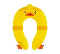 de asiento de entrenamiento - 27 x 36,3 cm desplegada, cojín plegable de polipropileno, asiento de inodoro con diseño de pato amarillo con superficie antideslizante | Asiento de inodoro para