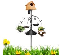 De Aves con Poste - Soporte Ajustable y Robusto,Poste De 234 Cm para con Protector Anti-Ardillas | para Exterior Jardín Patio Terraza y Atraer Fauna y Mascotas