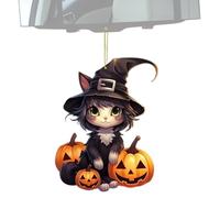 de balanceo del Coche, Gato Ornamento para árbol de Navidad - Colgador de Espejo retrovisor de Coche con Colgante de Calabaza de Gato acrílico con Adorno 2D - Artículos de Fiesta Favores